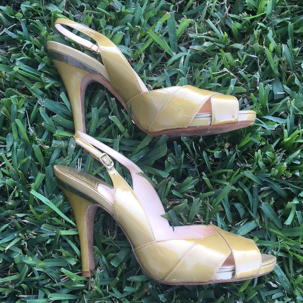 Cole Haan Nike Air Peek-a-boo Heels in soft gold